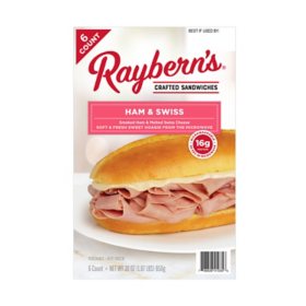 Raybern's Ham and Swiss Sub Sandwich, Frozen, 6 ct.