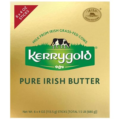 Kerrygold Pure Irish Butter, Salted, 32 oz (Four, 8 oz Bars)