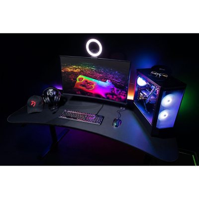 Techni Sport TS-200 Carbon Computer Gaming Desk with Shelving, Black -  Sam's Club