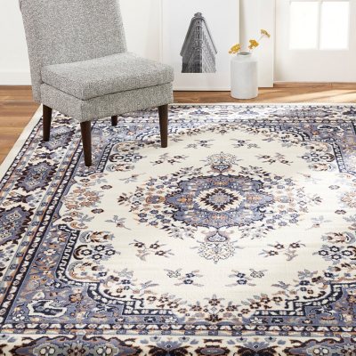 Home Dynamix Area Rug, Assorted Designs & Sizes:- 5'x7', Ivory/Blue
