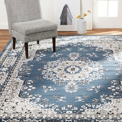Home Dynamix Area Rug, Assorted Designs &amp; Sizes:- 4'x5', Blue/Ivory