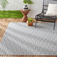 Nicole Miller New York Patio Country Willow Contemporary Geometric Indoor/Outdoor Area Rug - Blue/Gray