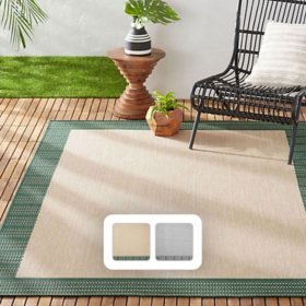 Nicole Miller New York Patio Country Landry Traditional Border Indoor/Outdoor Area Rug