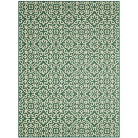 Nicole Miller New York Patio Country Danica Transitional Geometric Indoor/Outdoor Area Rug - Green/Beige