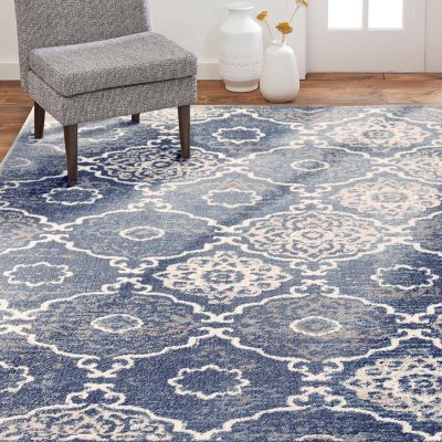 Home Dynamix Area Rug, Assorted Designs & Sizes:- 6'x9', Blue/Ivory