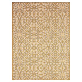 Nicole Miller New York Patio Country Danica Transitional Geometric Indoor/Outdoor Area Rug - Yellow/White
