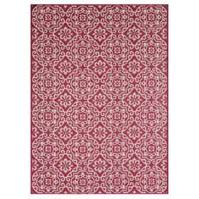 Nicole Miller New York Patio Country Danica Transitional Geometric Indoor/Outdoor Area Rug - Pink/Ivory 