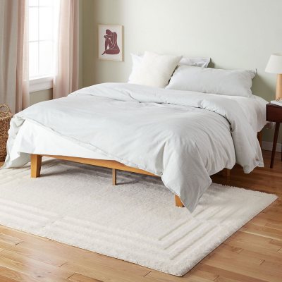 Town & Country Everyday Cloud Shag Area Rug:- 5'2'x7'2', Ivory