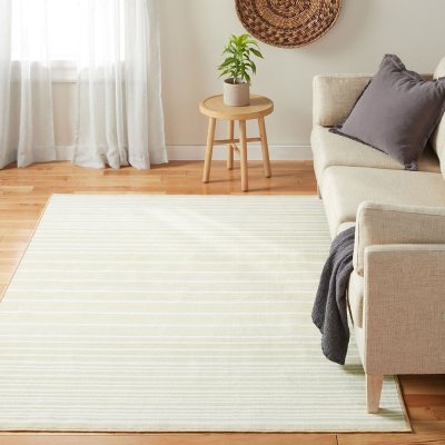 Town & Country Basics Layne Everwash Area Rug:- 6'6'x9'6', Beige