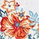 Grey, Red, Blue, variant on Town & Country Everyday Hibiscus Bloom Border Modern Floral Outdoor Rug