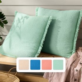 Town & Country Everyday Rio Solid Fringe Decorative Pillow, Set of 2