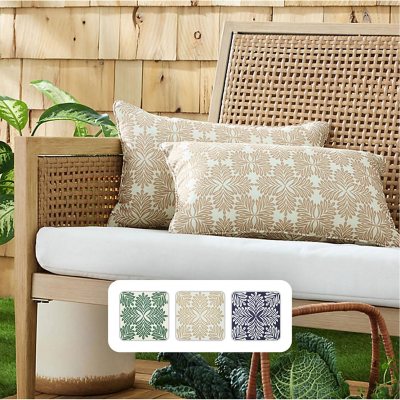 Martha Stewart Tulum Decorative Pillow, Set of 2:- 11' x 18', Taupe