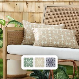 Martha Stewart Tulum Indoor/Outdoor Decorative Pillow, Set of 2, Choose Size