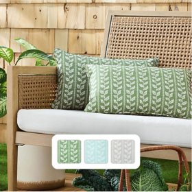 Martha Stewart Vineyard Vines Indoor/Outdoor Decorative Pillow, Set of 2, Choose Size