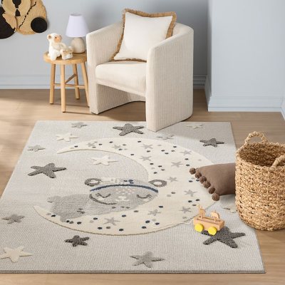 Town & Country Play Eternal & Medina Kids Area Rug Collection:- Moon & Stars, 5'2'x7'2'