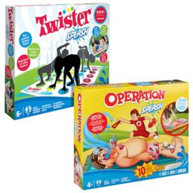 Hasbro Twister Splash & Operation Splash Games Family Bundle		