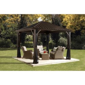 Sojag Dakota Aluminum and Steel Gazebo, Dark Brown (Multiple Sizes)