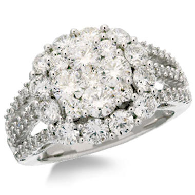 3.00 CT. T.W. Flower Cluster Ring in 14K White or Yellow Gold (I, I1)