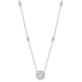 0.50 CT. T.W. Diamond Station Necklace in 14K White Gold