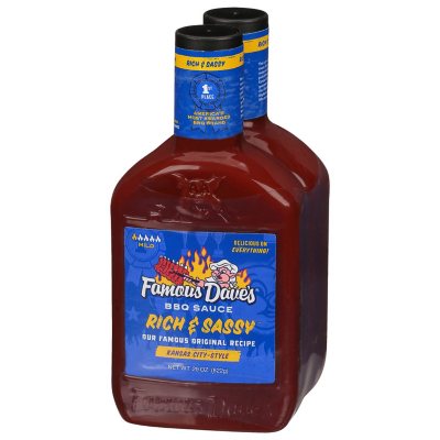Famous Dave's Rich and Sassy BBQ Sauce (29 oz., 2 pk.) Sam's Club