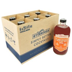 Stirrings Blood Orange Mix (750 ml bottle, 6 pk.) 