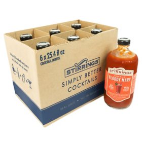 Stirrings Bloody Mary Cocktail Mix (750 ml bottle, 6 pk.)