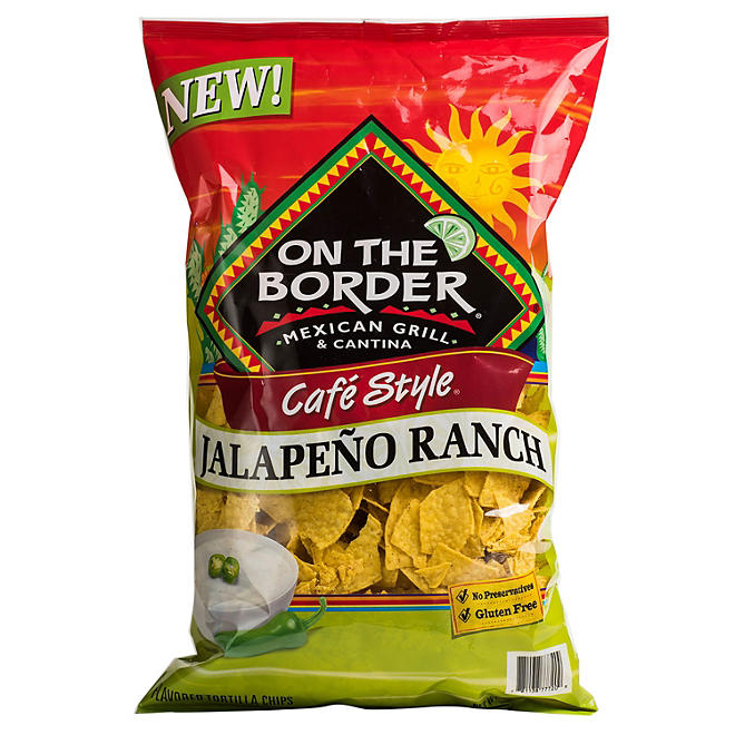 On The Border Cafe Style Jalapeno Ranch Tortilla Chips, 20 oz.