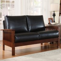 Calantha Faux Leather Loveseat