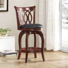 Marion 24" Scroll Back Swivel Stool, Assorted Colors