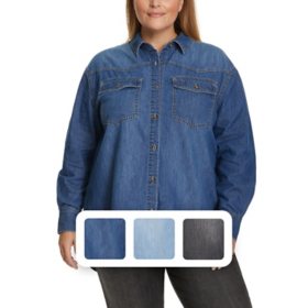 Nine West Women's Plus Denim Top