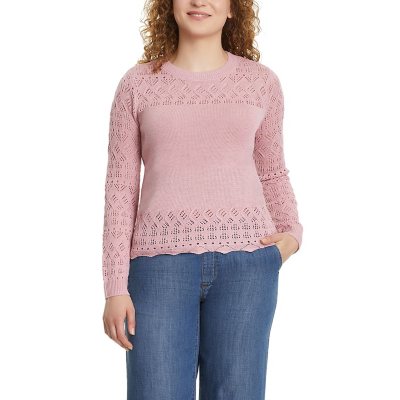 NINE WEST POINTELLE SWEATER - PINK L:- L, Pink