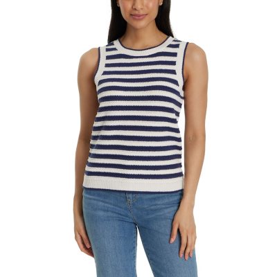 NINE WEST CROCHET TANK TOP – BLUE 3X:- Blue, 3X