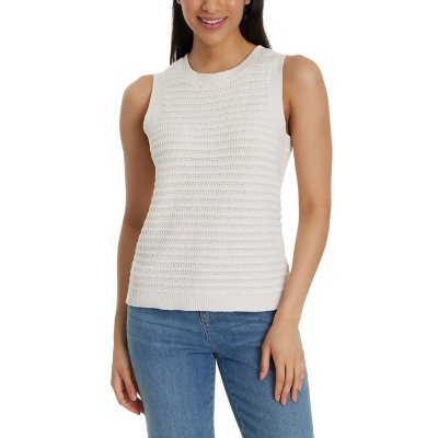 NINE WEST CROCHET TANK TOP - CREAM 3X:- Cream, 3X