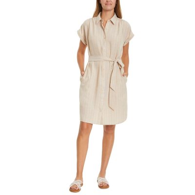 NINE WEST SHIRT DRESS - KHAKI S:- Khaki - Online Only, S