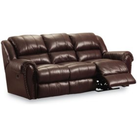 Lane Furniture Steve Double Reclining Top Grain Leather Power Sofa