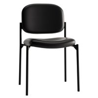 basyx by HON - VL606 Stacking Armless Guest Chair - Black Leather