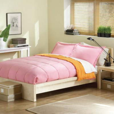 Reversible Microfiber Bed Set Pink/Orange Twin Sam's Club