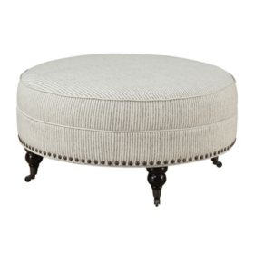 Willow Creek Round Ottoman Pebble Gray Stripe Sam S Club