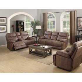 Brady Three Piece Reclining Set Rustic Brown Sam S Club