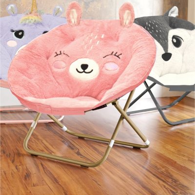 plush animal saucer chair