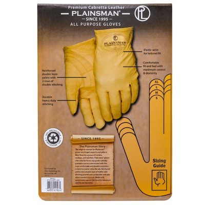Sm-XL NEW Plainsman Premium Goatskin Cabretta Brown Leather Gloves 5 Pairs 