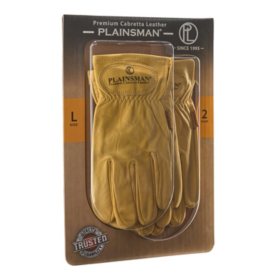Plainsman Tan Leather Gloves, 2 Pairs
