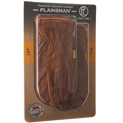 Plainsman Premium Cabretta Leather Gloves All-Purpose S M L or XL 2 Pairs