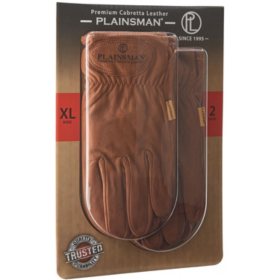 Plainsman Premium Cabretta Brown Leather Gloves - 2 Pairs