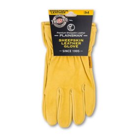 Plainsman Premium Sheepskin Leather Gloves, Assorted Sizes, 6 pk.