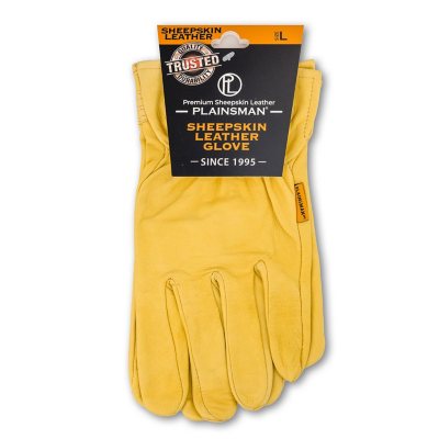 Plainsman Premium Sheepskin Leather Gloves - Large:- Large
