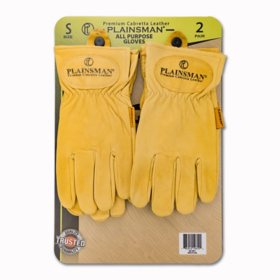 Plainsman Premium Cabretta Tan Leather Gloves, 2 Pairs