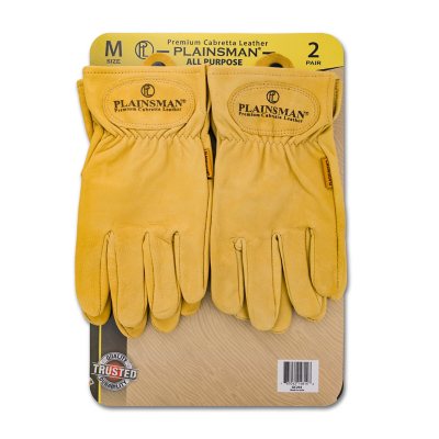 Plainsman Premium Cabretta Tan Leather Gloves 2 Pairs Sam s Club
