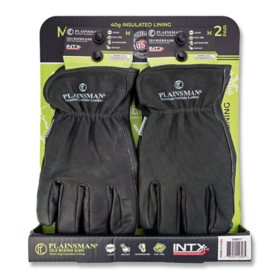 Plainsman Fleece-Lined Cowhide Leather Work Gloves (2 pk.)