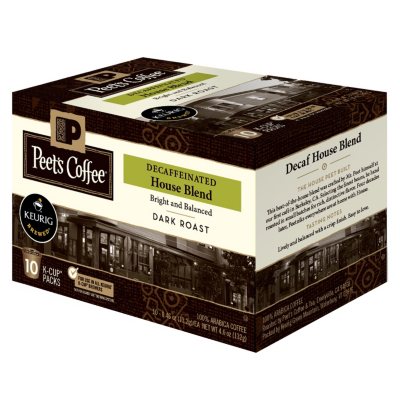 Peet's Coffee House Blend Decaf, Dark Roast (60 KCups) Sam's Club